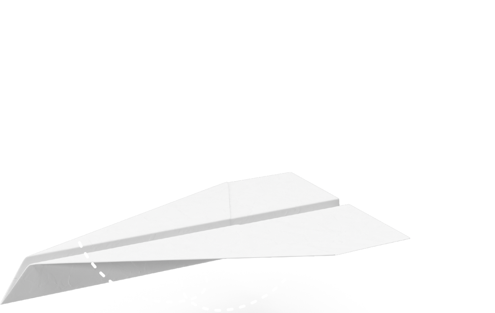 Paper plane with cartoon clouds